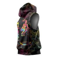 Personalized Jumping Fitness Sleeveless Hoodie Trampoline Workout Pop Art