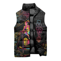 Personalized Jumping Fitness Sleeveless Puffer Jacket Trampoline Workout Pop Art