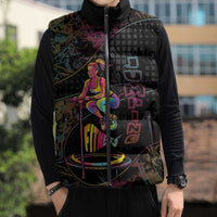Personalized Jumping Fitness Sleeveless Puffer Jacket Trampoline Workout Pop Art