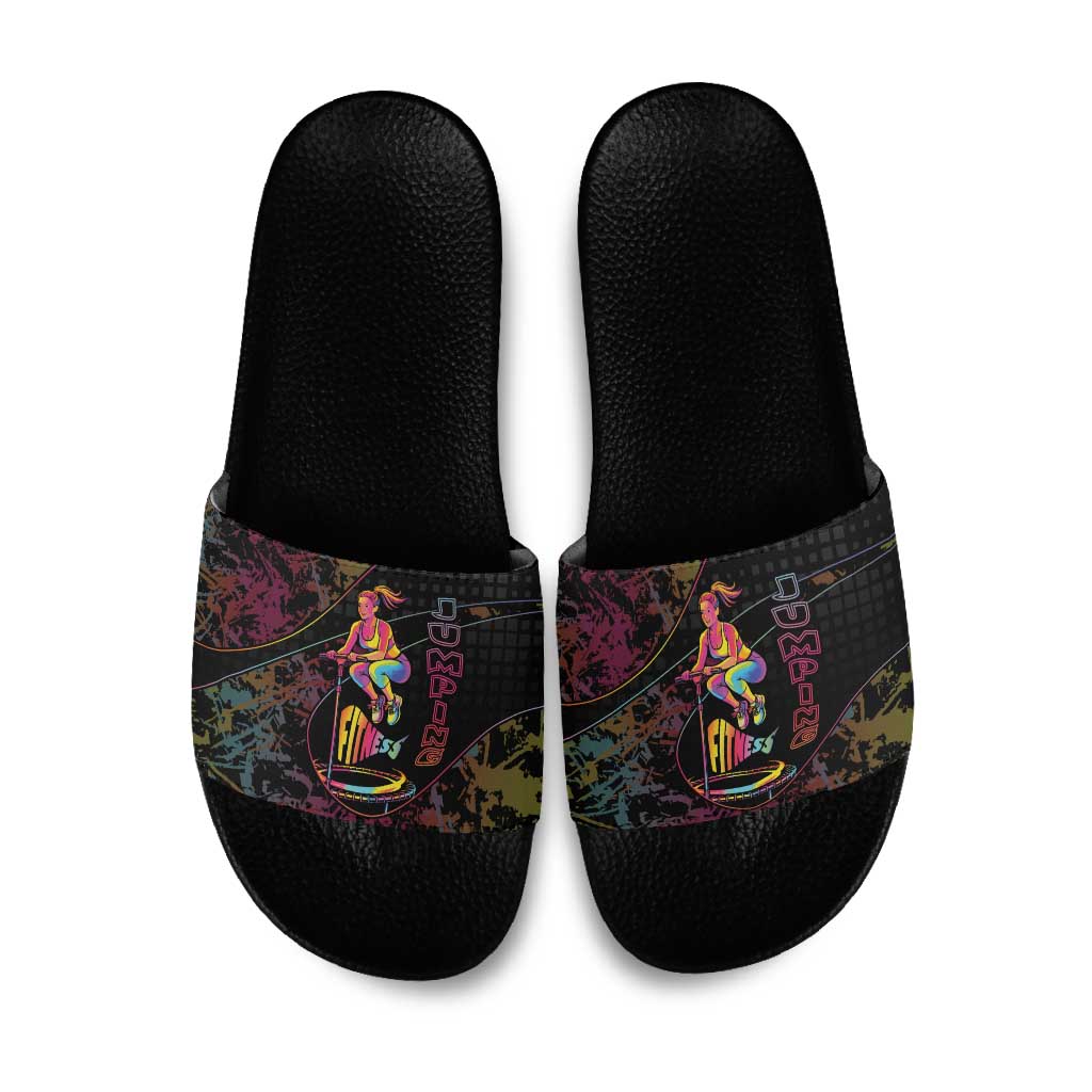 Jumping Fitness Slide Sandals Trampoline Workout Pop Art