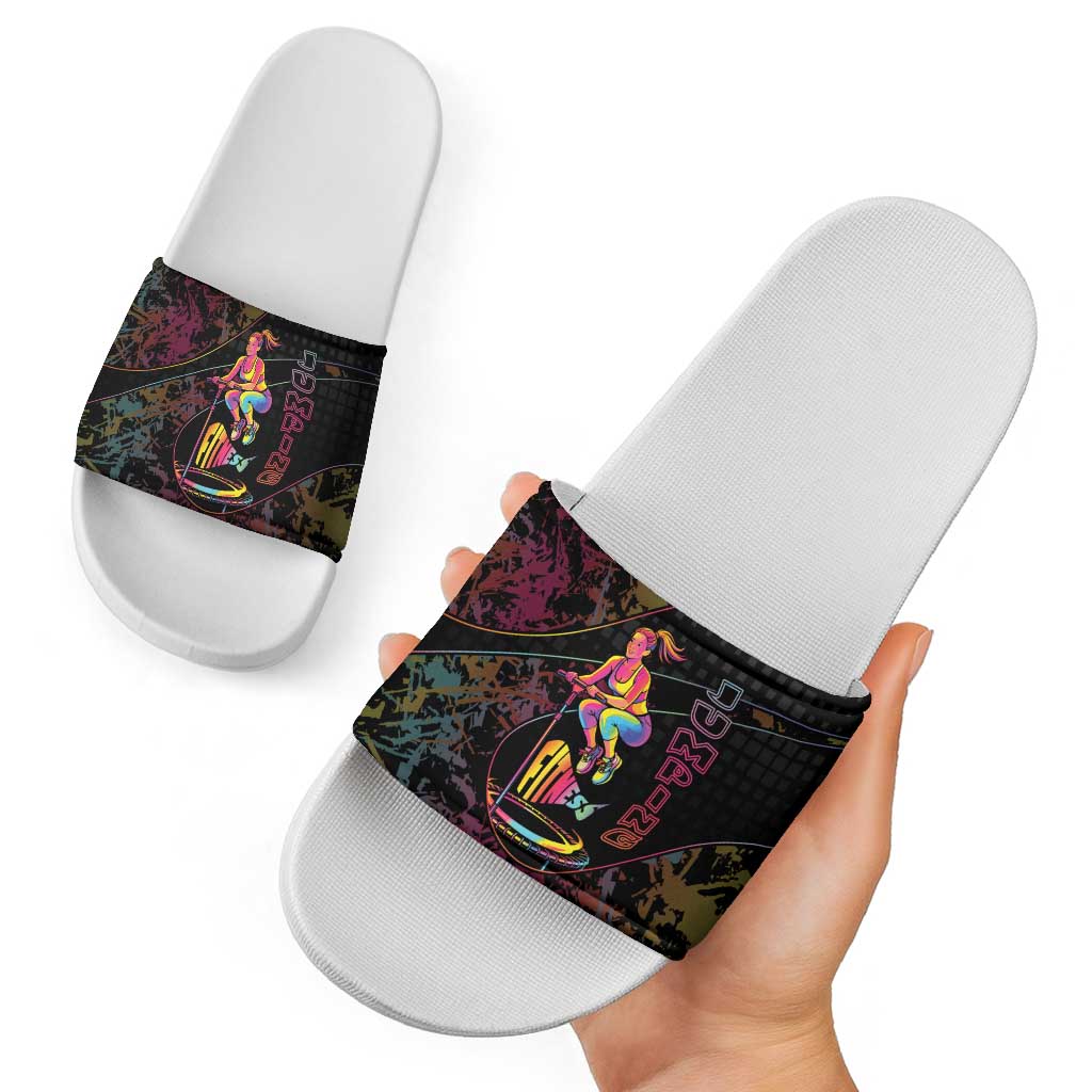 Jumping Fitness Slide Sandals Trampoline Workout Pop Art