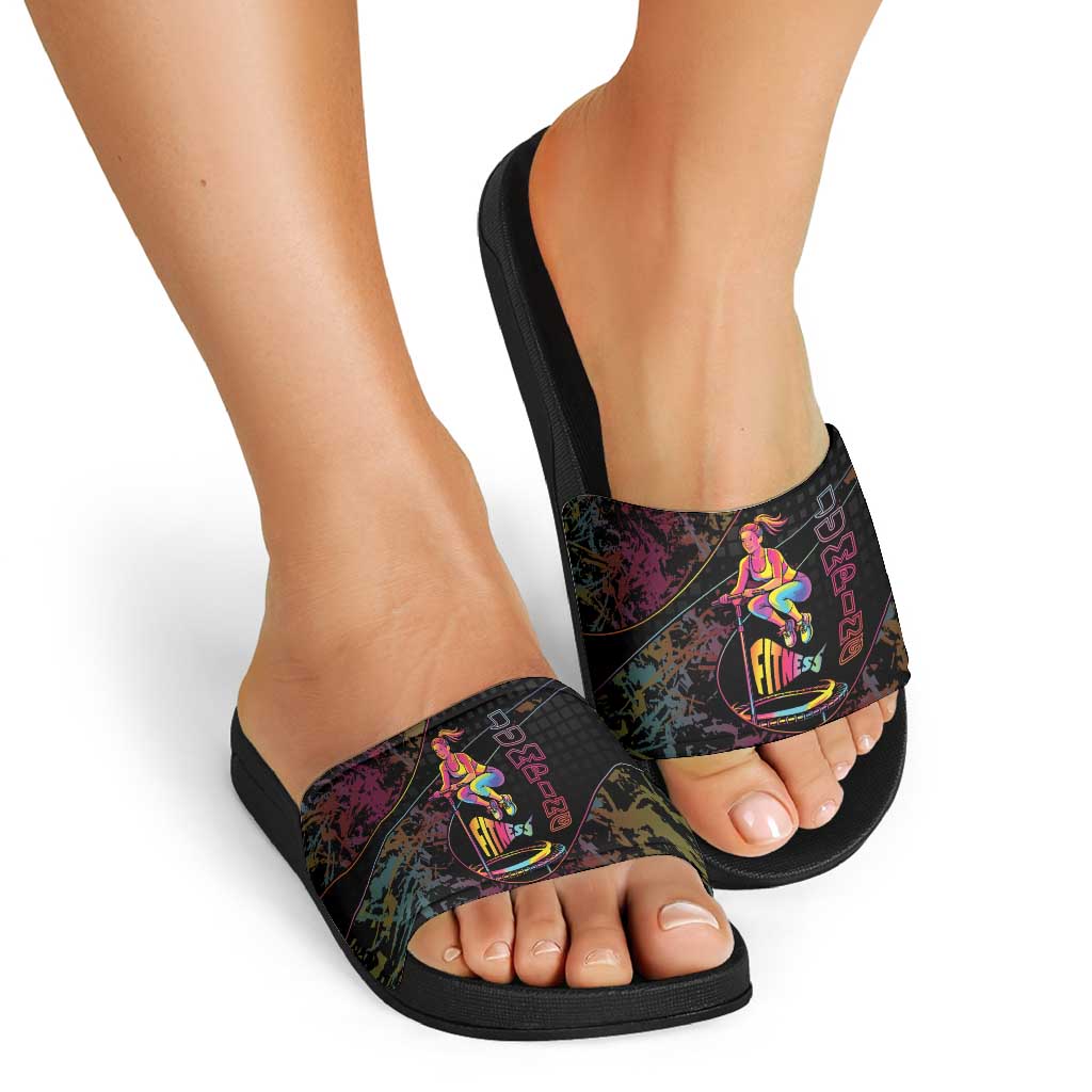Jumping Fitness Slide Sandals Trampoline Workout Pop Art
