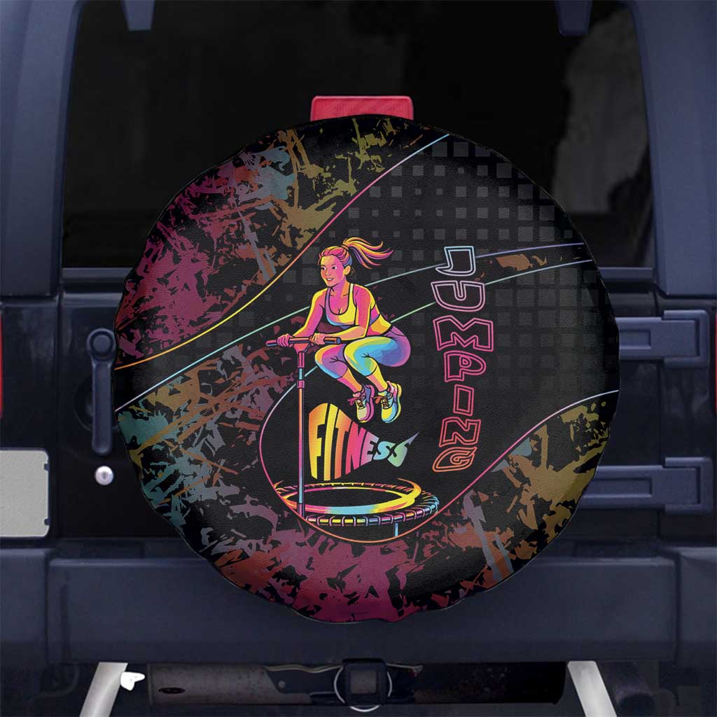 Jumping Fitness Spare Tire Cover Trampoline Workout Pop Art