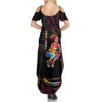 Personalized Jumping Fitness Summer Maxi Dress Trampoline Workout Pop Art