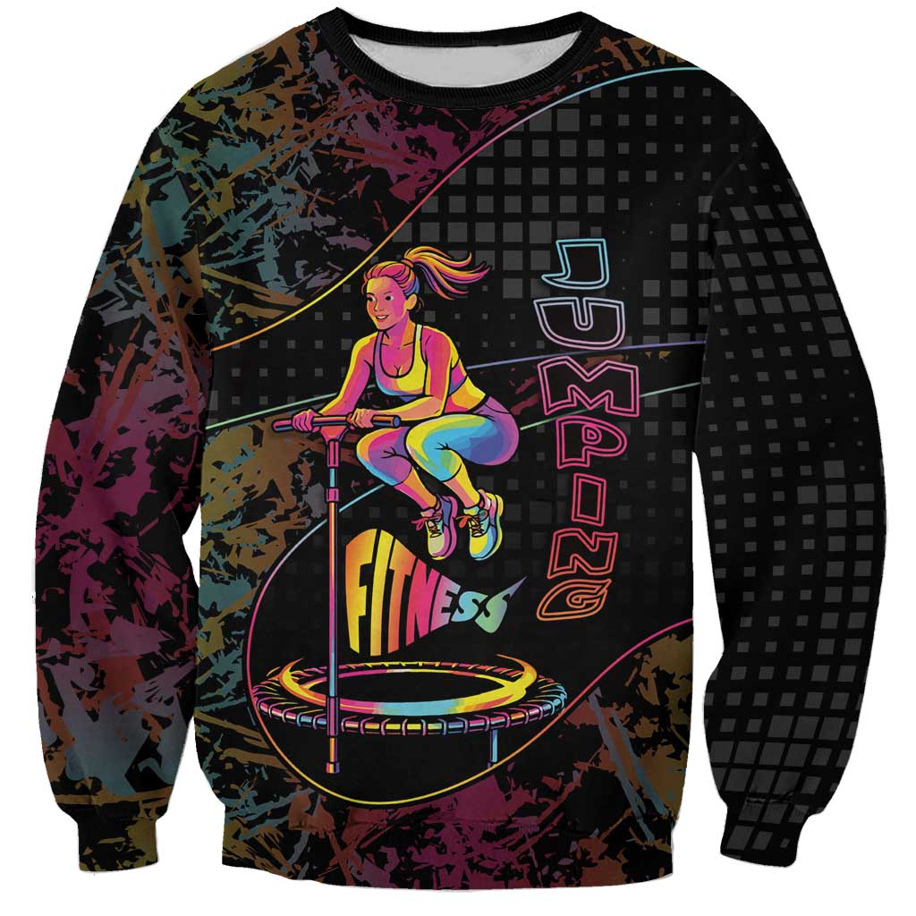 Personalized Jumping Fitness Sweatshirt Trampoline Workout Pop Art
