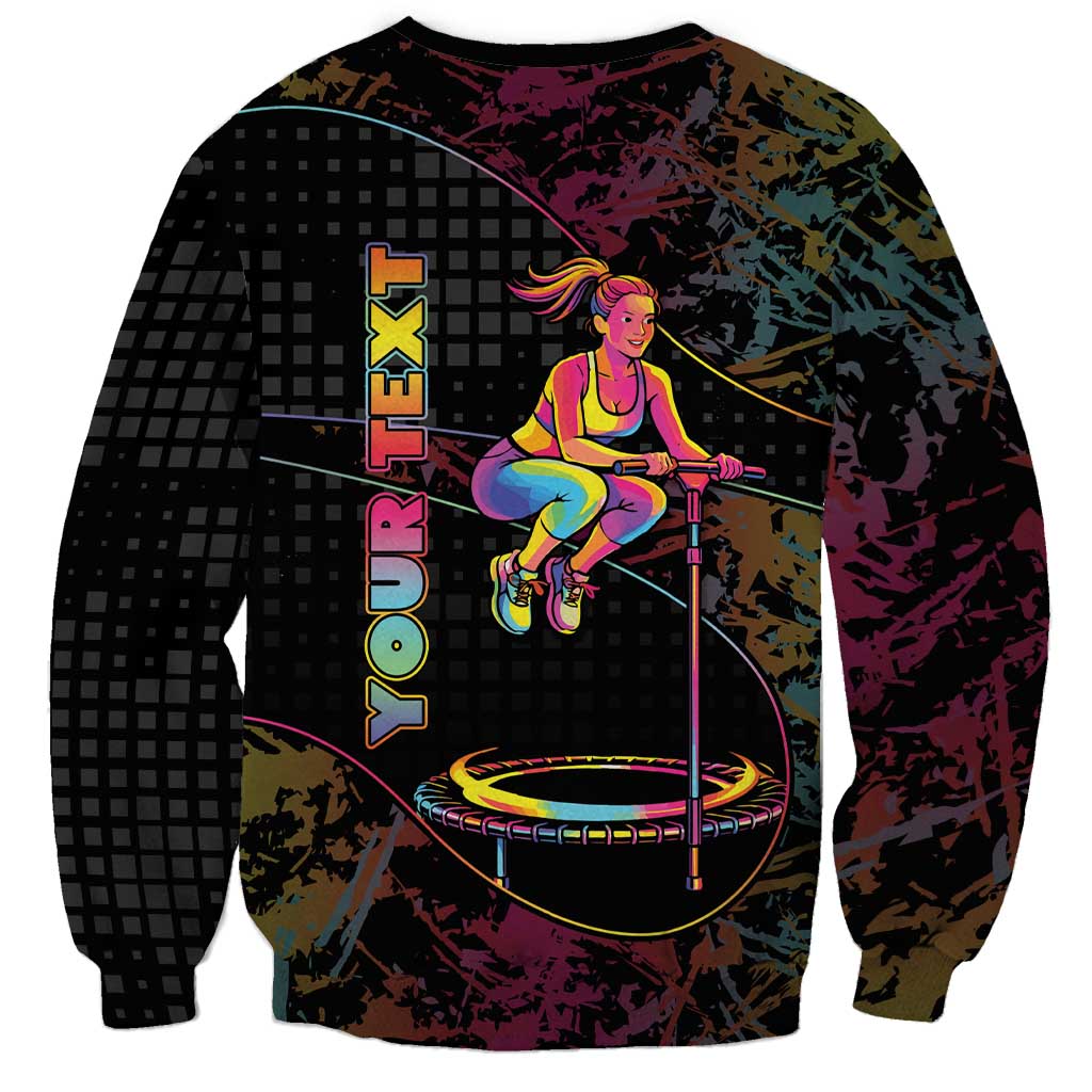 Personalized Jumping Fitness Sweatshirt Trampoline Workout Pop Art