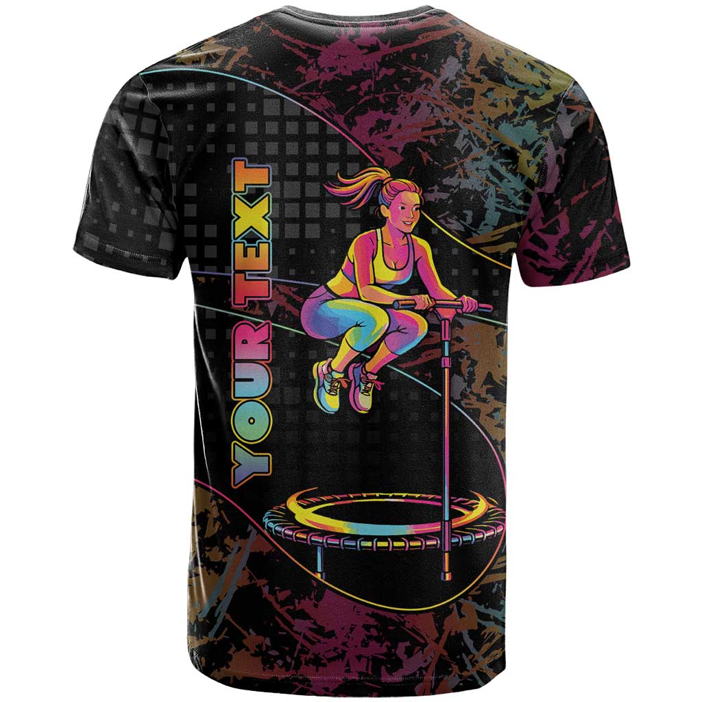 Personalized Jumping Fitness T Shirt Trampoline Workout Pop Art