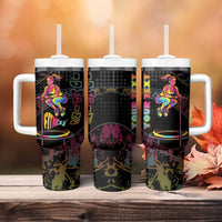 Personalized Jumping Fitness Tumbler With Handle Trampoline Workout Pop Art