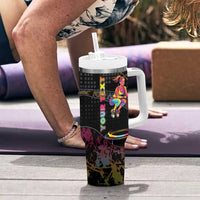 Personalized Jumping Fitness Tumbler With Handle Trampoline Workout Pop Art