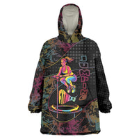 Personalized Jumping Fitness Wearable Blanket Hoodie Trampoline Workout Pop Art