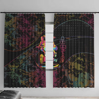 Jumping Fitness Window Curtain Trampoline Workout Pop Art
