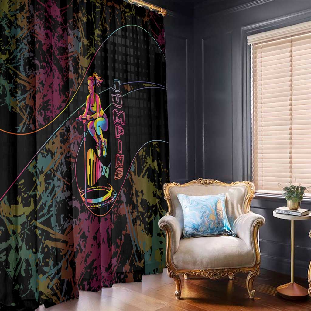 Jumping Fitness Window Curtain Trampoline Workout Pop Art