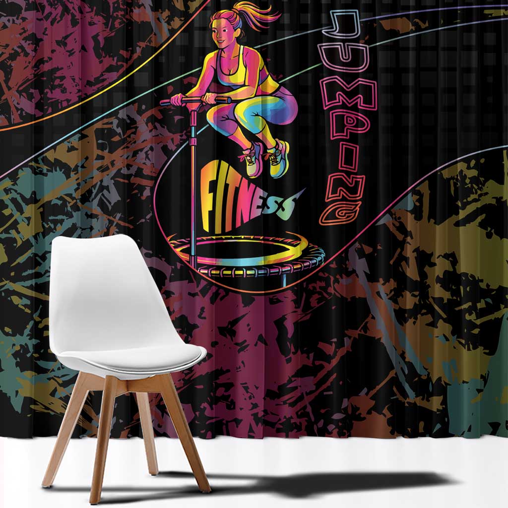 Jumping Fitness Window Curtain Trampoline Workout Pop Art