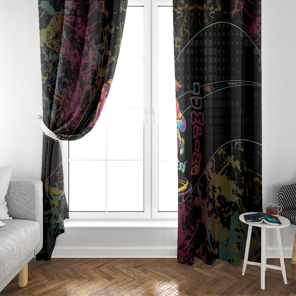 Jumping Fitness Window Curtain Trampoline Workout Pop Art
