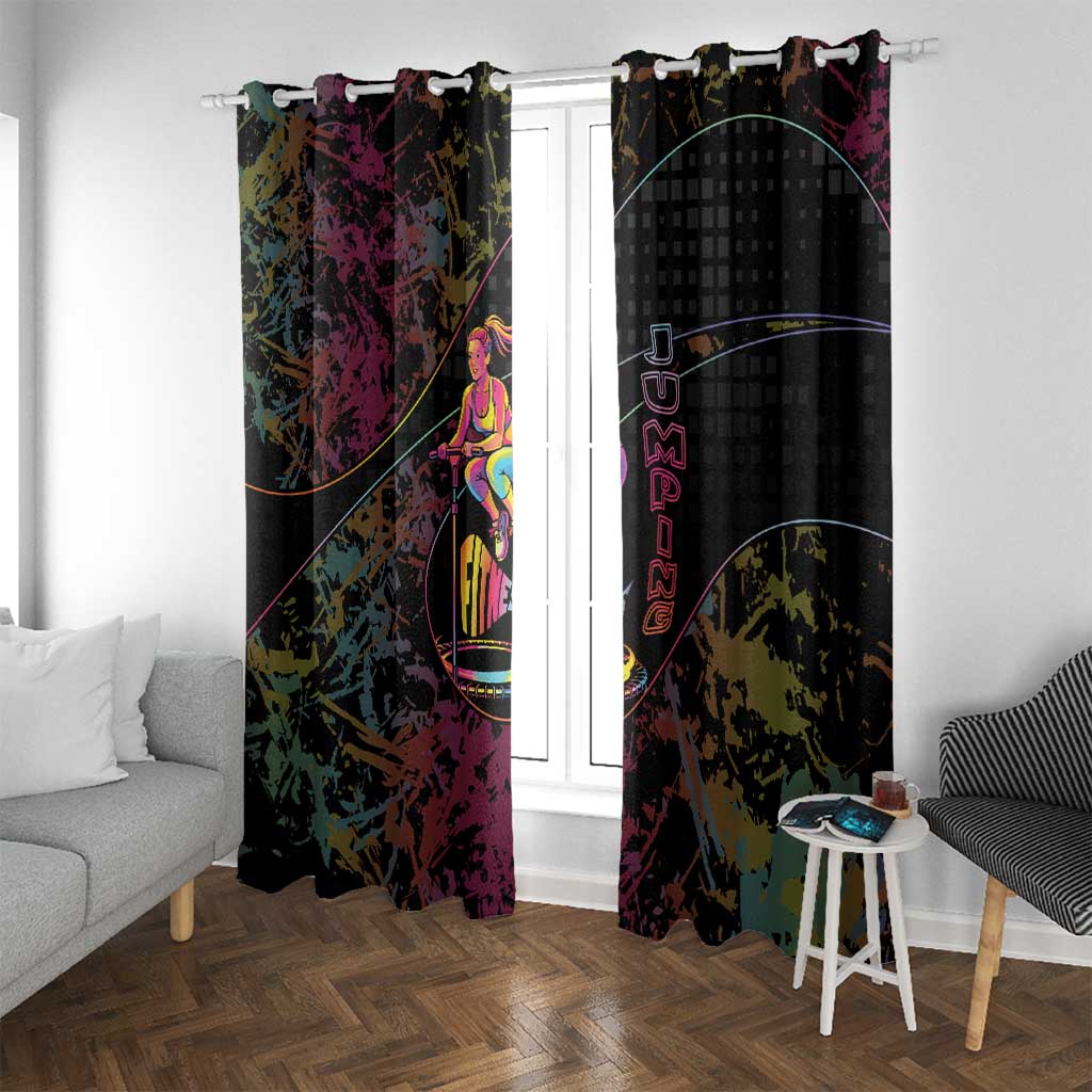 Jumping Fitness Window Curtain Trampoline Workout Pop Art