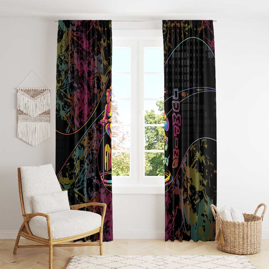 Jumping Fitness Window Curtain Trampoline Workout Pop Art