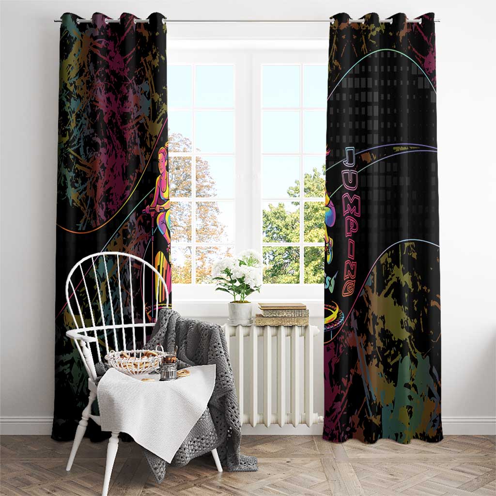 Jumping Fitness Window Curtain Trampoline Workout Pop Art