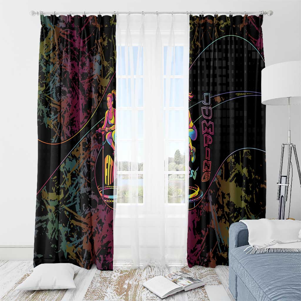Jumping Fitness Window Curtain Trampoline Workout Pop Art