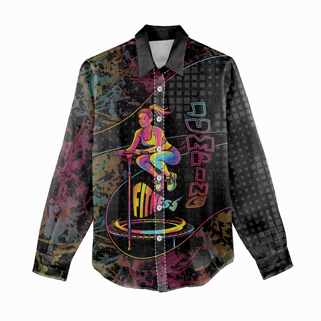 Personalized Jumping Fitness Women Casual Shirt Trampoline Workout Pop Art