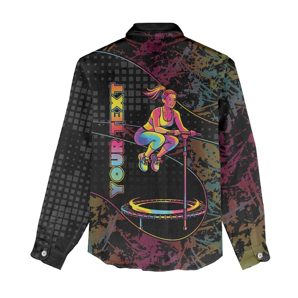 Personalized Jumping Fitness Women Casual Shirt Trampoline Workout Pop Art
