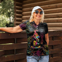 Personalized Jumping Fitness Women Polo Shirt Trampoline Workout Pop Art