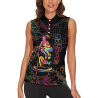 Personalized Jumping Fitness Women Sleeveless Polo Shirt Trampoline Workout Pop Art