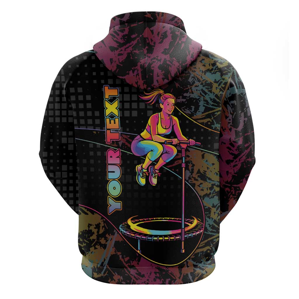 Personalized Jumping Fitness Zip Hoodie Trampoline Workout Pop Art
