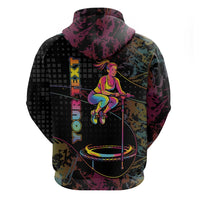Personalized Jumping Fitness Zip Hoodie Trampoline Workout Pop Art