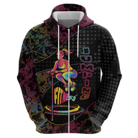 Personalized Jumping Fitness Zip Hoodie Trampoline Workout Pop Art