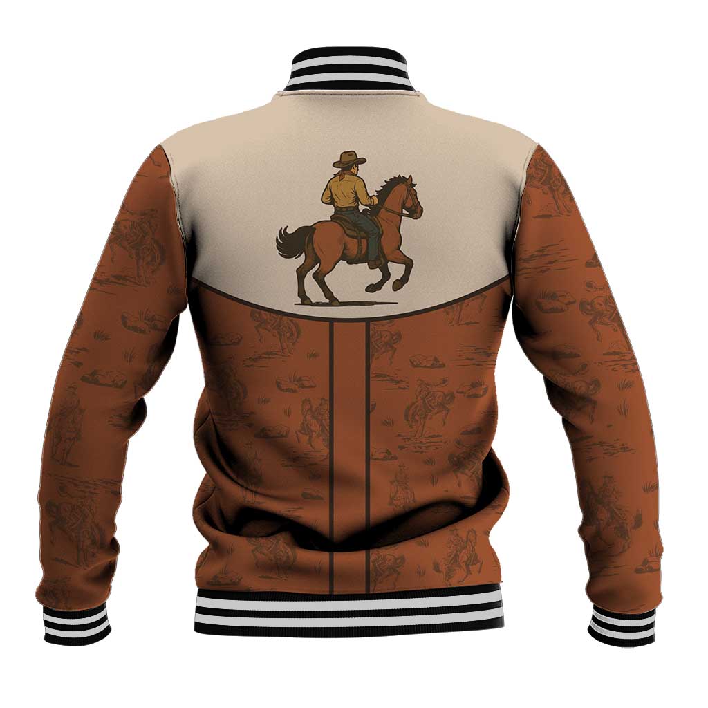 Cowboy Baseball Jacket Horse Riding Retro Western Yoke