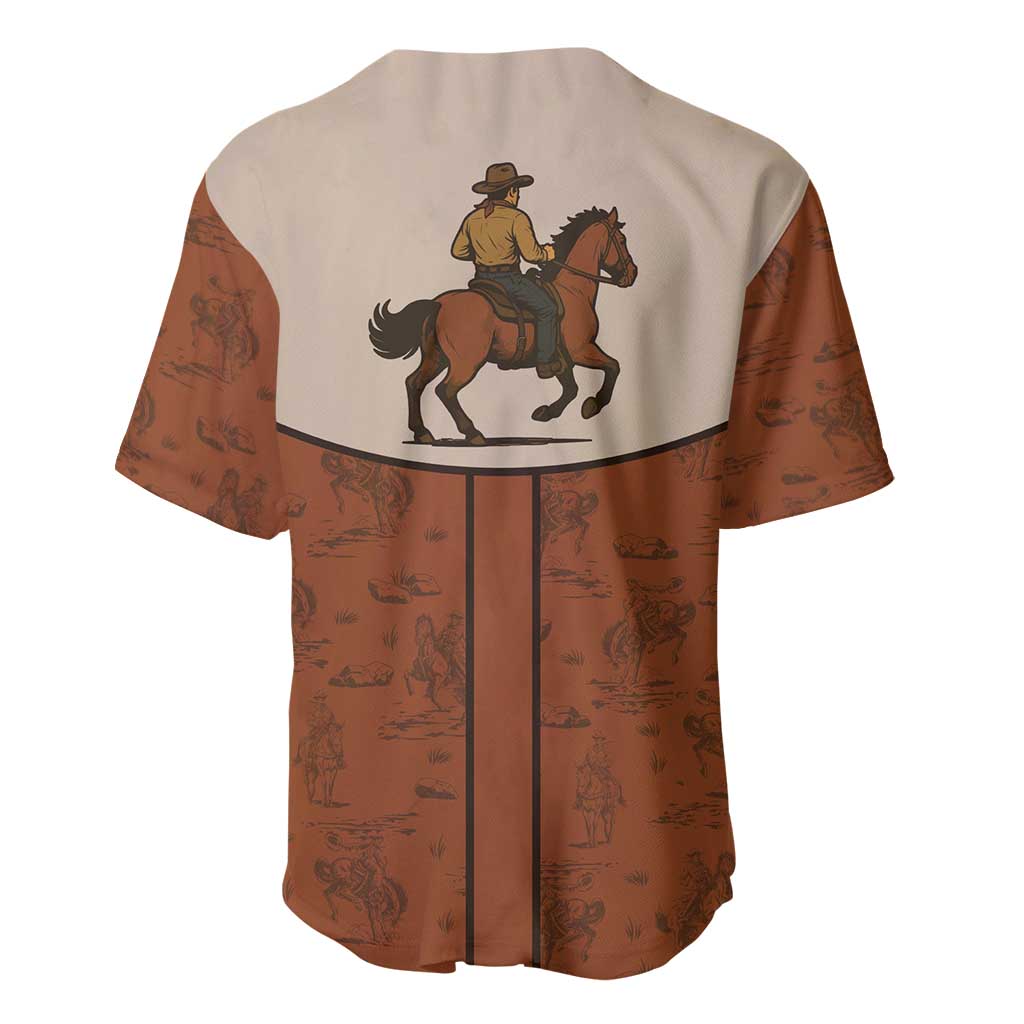 Cowboy Baseball Jersey Horse Riding Retro Western Yoke