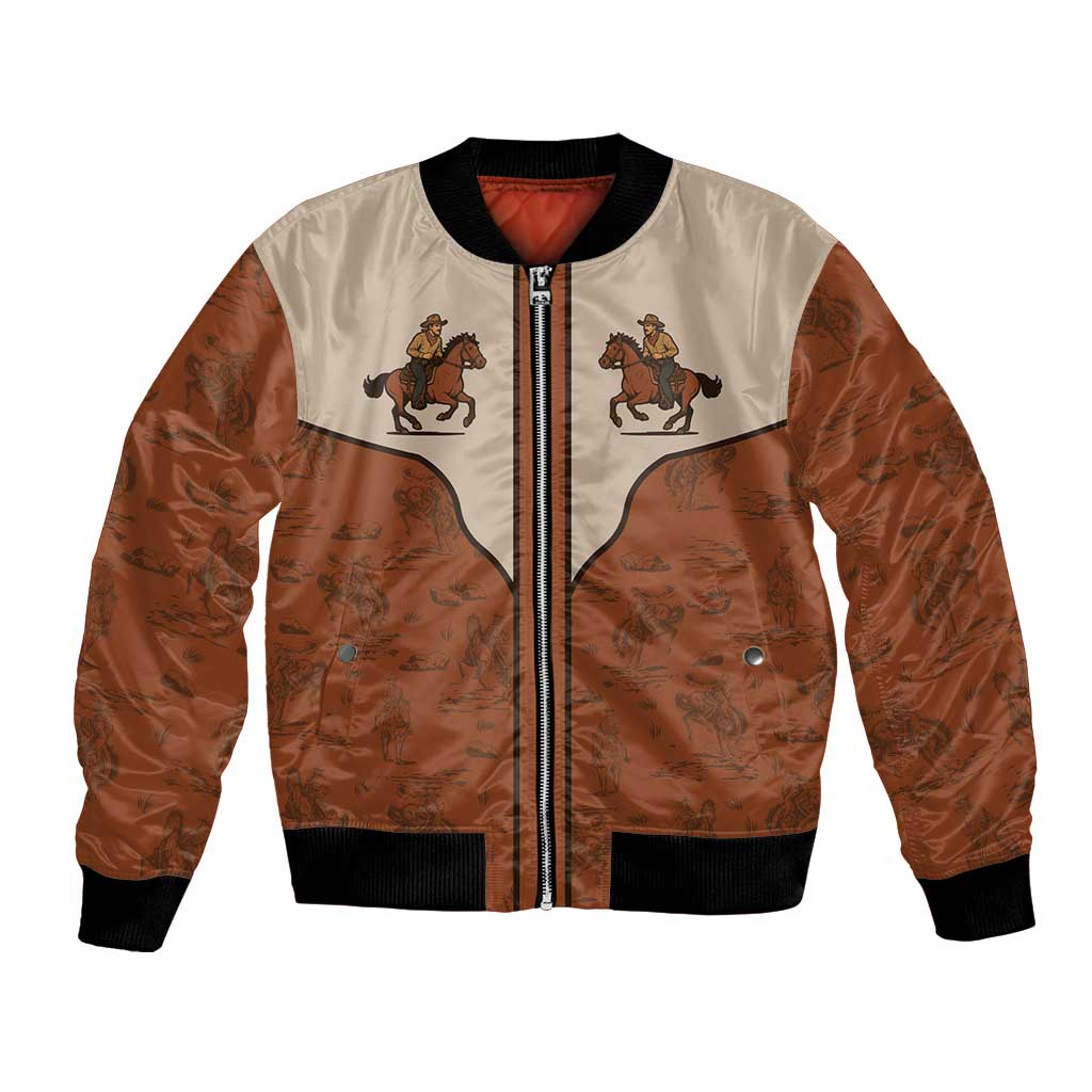 Cowboy Bomber Jacket Horse Riding Retro Western Yoke