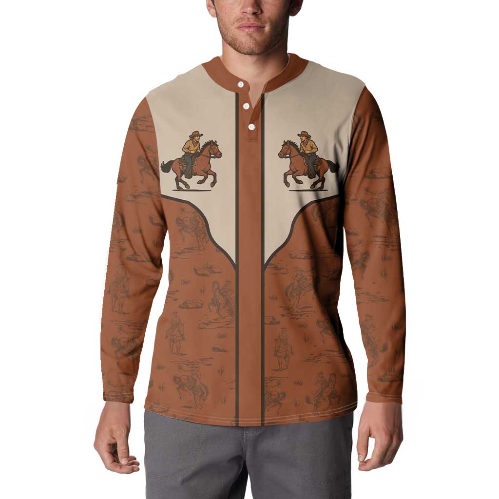 Cowboy Button Sweatshirt Horse Riding Retro Western Yoke