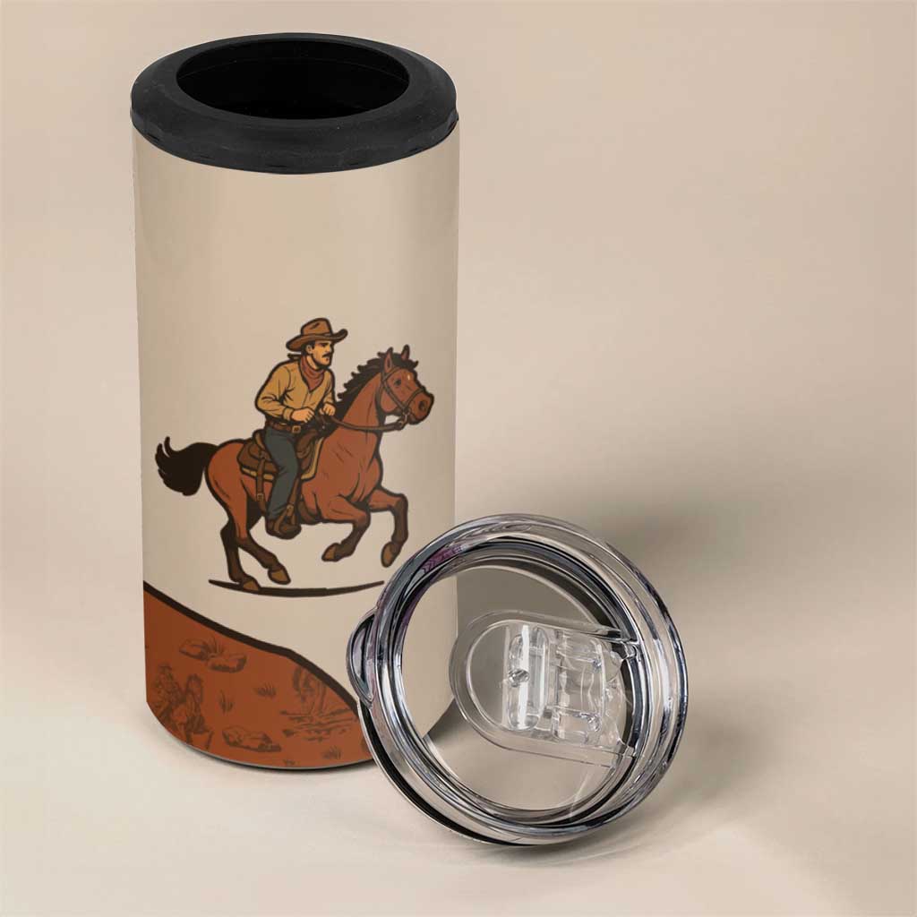 Cowboy 4 in 1 Can Cooler Tumbler Horse Riding Retro Western Yoke