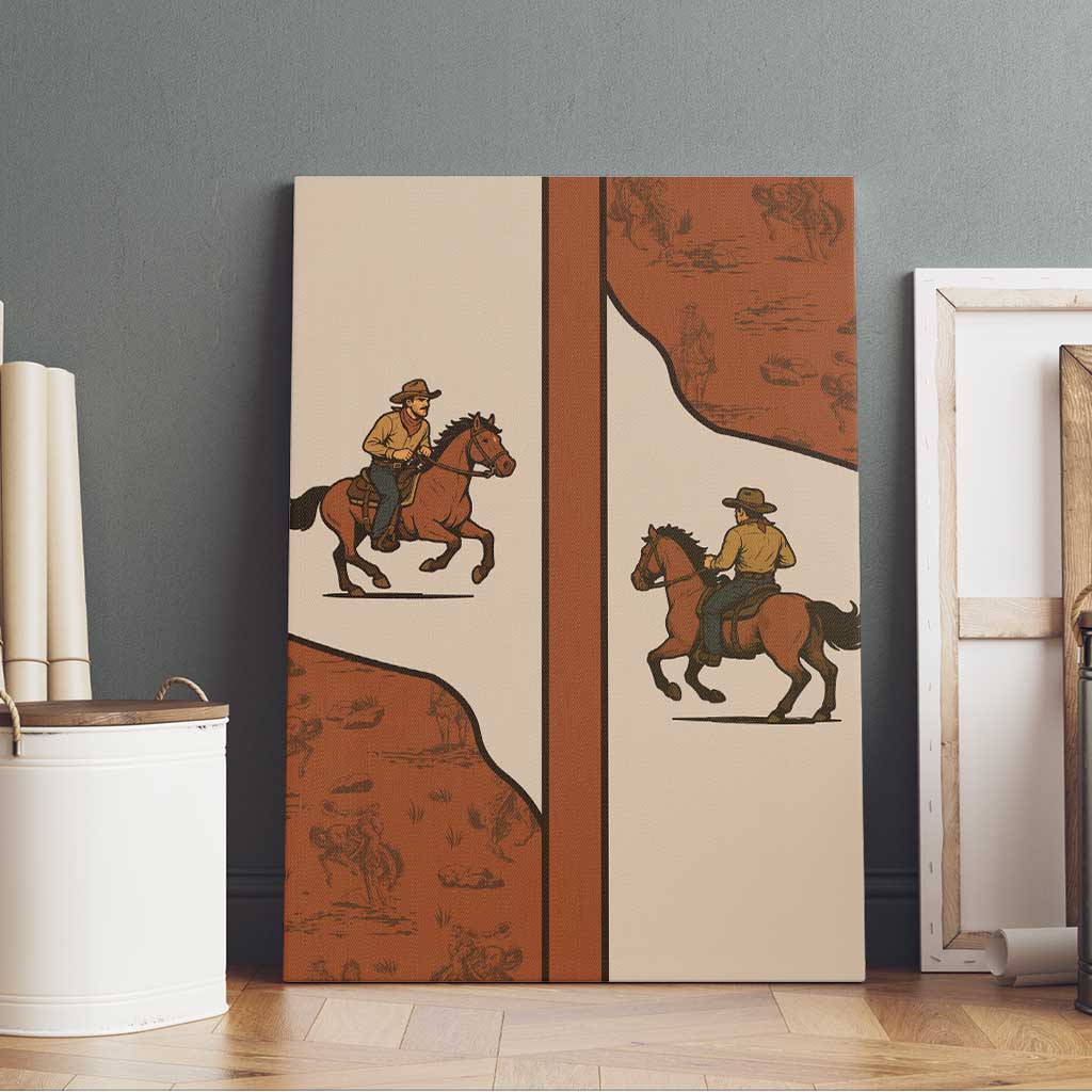 Cowboy Canvas Wall Art Horse Riding Retro Western Yoke