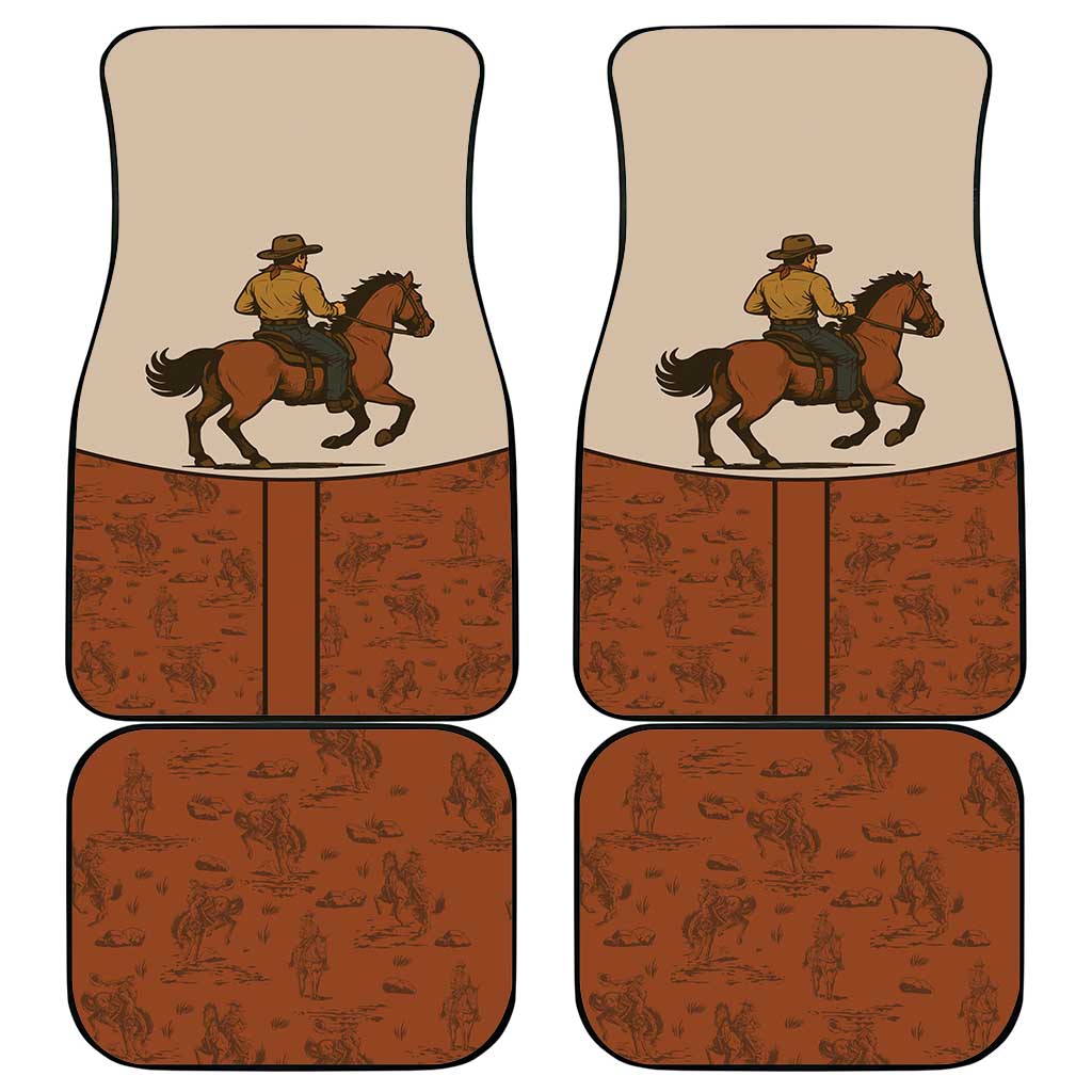 Cowboy Car Mats Horse Riding Retro Western Yoke