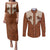 Cowboy Couples Matching Puletasi and Long Sleeve Button Shirt Horse Riding Retro Western Yoke