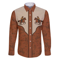 Cowboy Family Matching Off The Shoulder Long Sleeve Dress and Hawaiian Shirt Horse Riding Retro Western Yoke