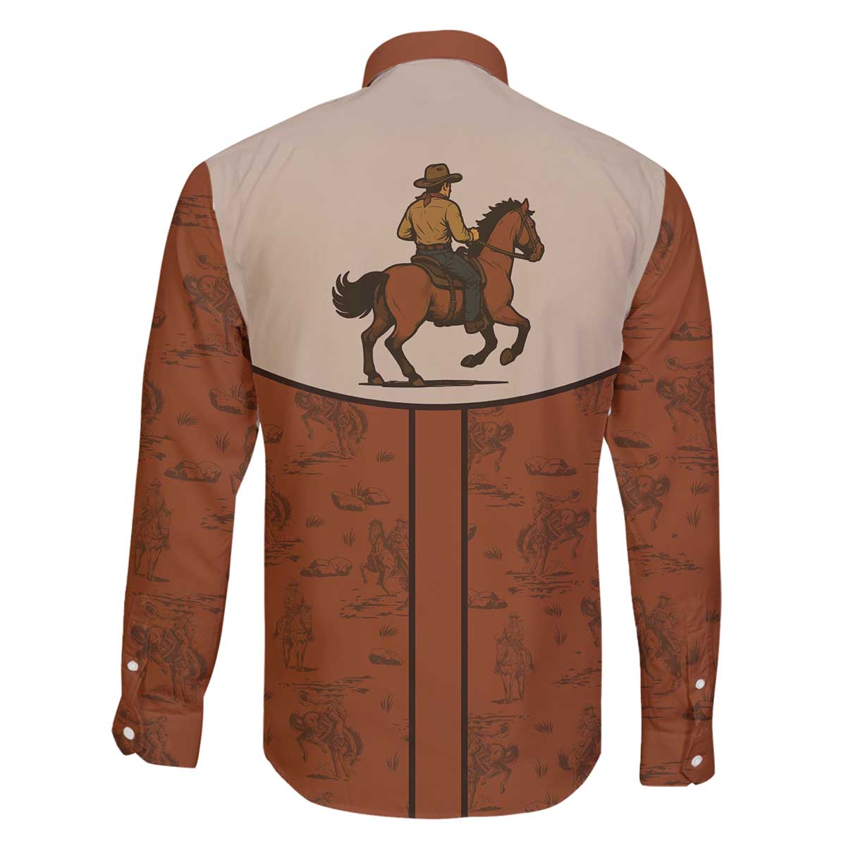 Cowboy Family Matching Off The Shoulder Long Sleeve Dress and Hawaiian Shirt Horse Riding Retro Western Yoke