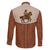Cowboy Family Matching Off The Shoulder Long Sleeve Dress and Hawaiian Shirt Horse Riding Retro Western Yoke