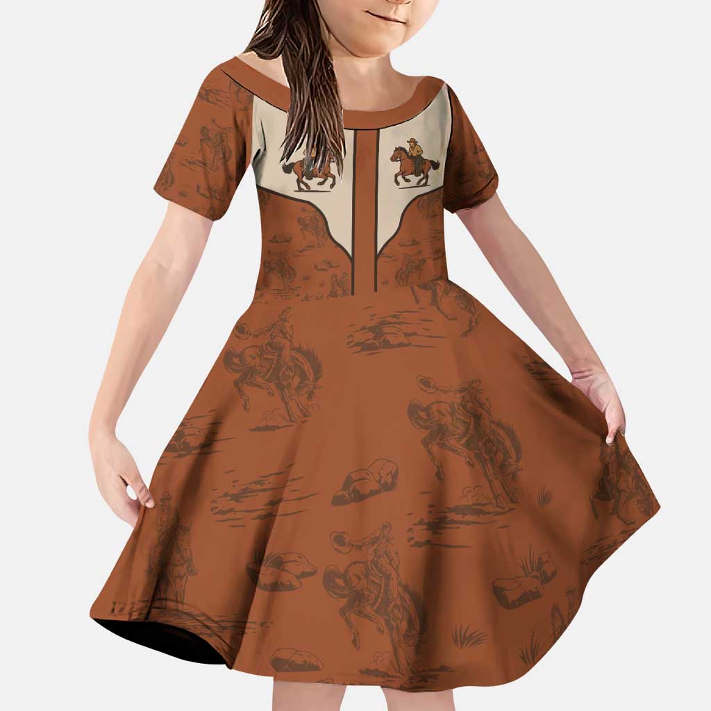 Cowboy Family Matching Puletasi and Hawaiian Shirt Horse Riding Retro Western Yoke