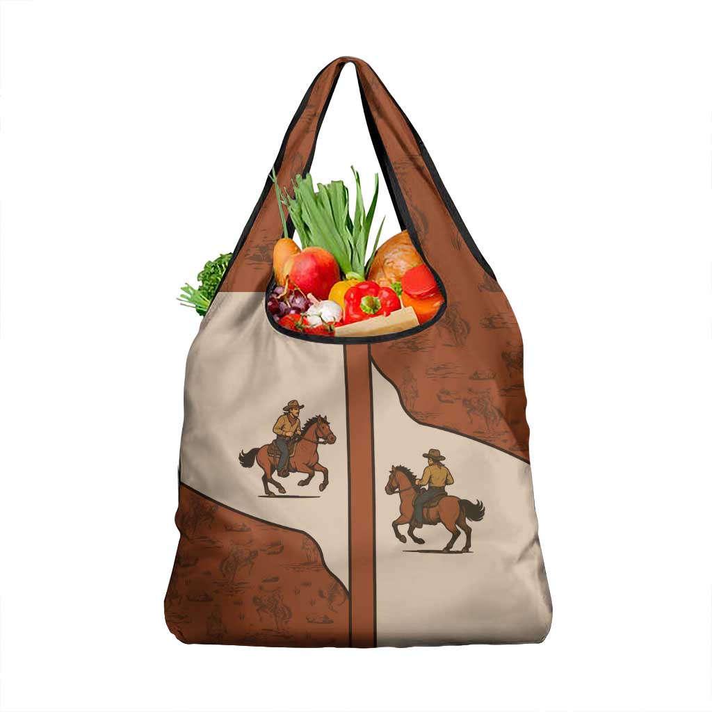 Cowboy Grocery Bag Horse Riding Retro Western Yoke