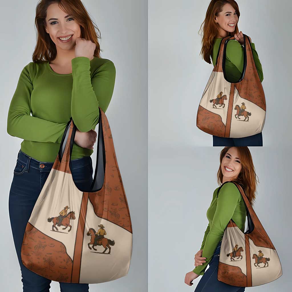 Cowboy Grocery Bag Horse Riding Retro Western Yoke