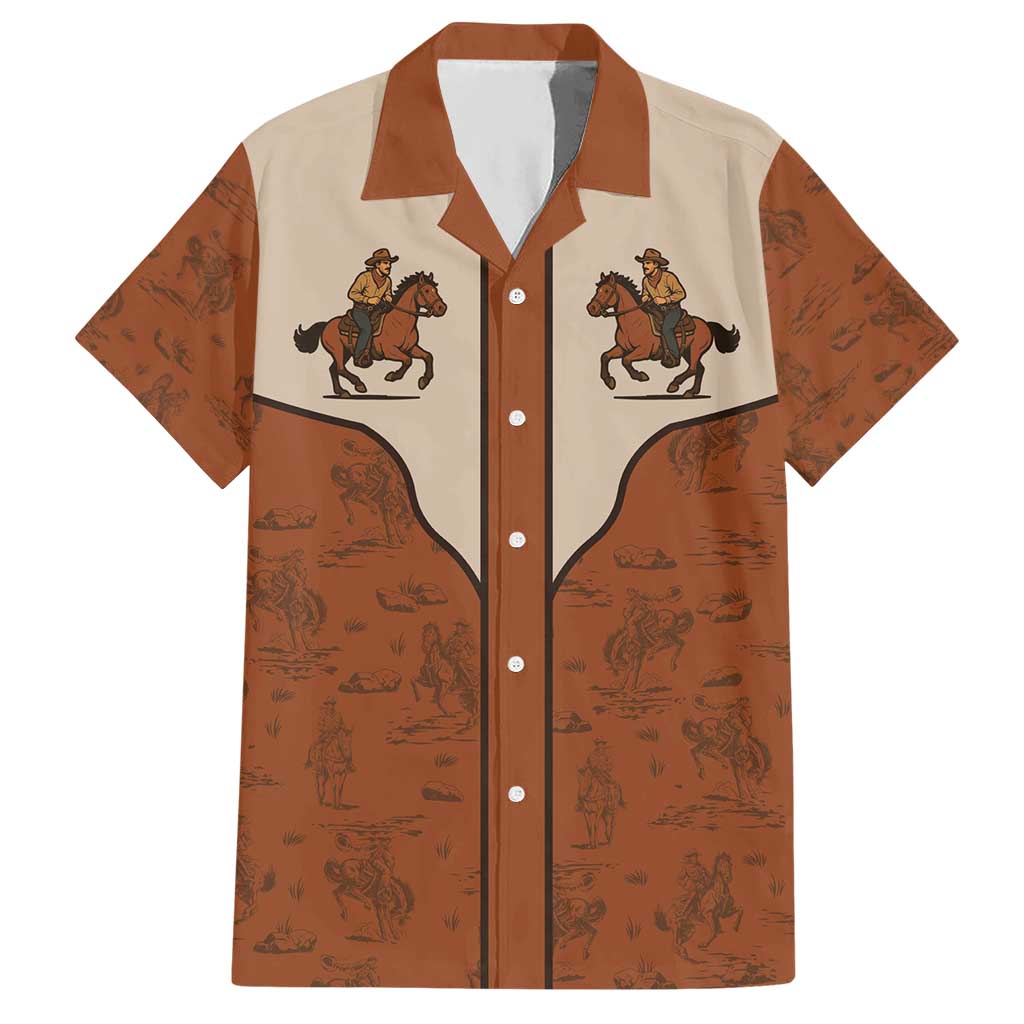 Cowboy Hawaiian Shirt Horse Riding Retro Western Yoke
