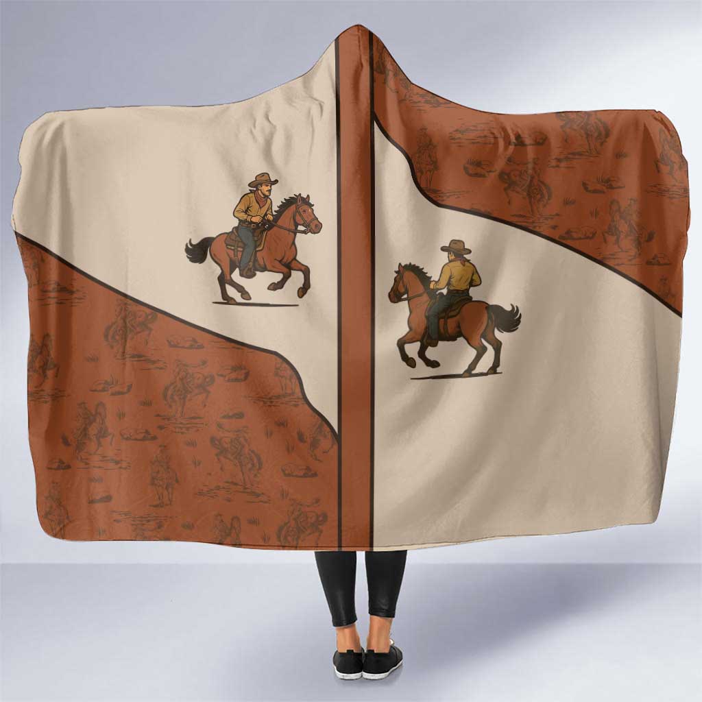 Cowboy Hooded Blanket Horse Riding Retro Western Yoke