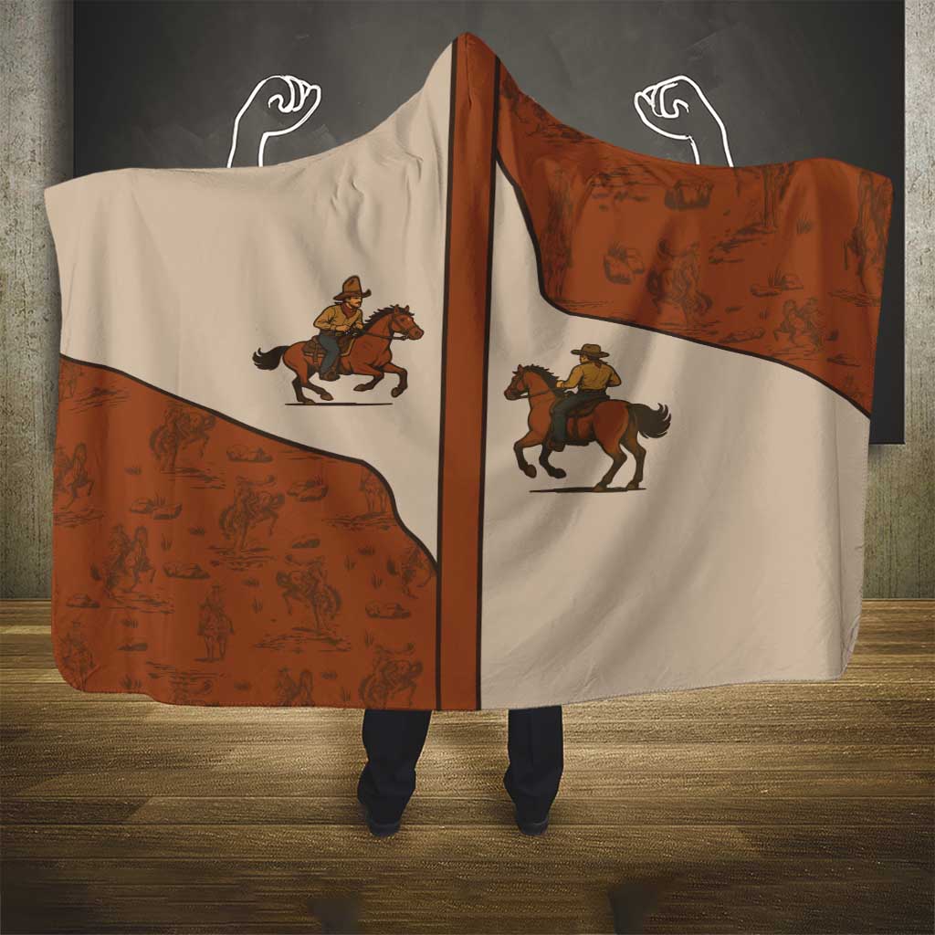 Cowboy Hooded Blanket Horse Riding Retro Western Yoke