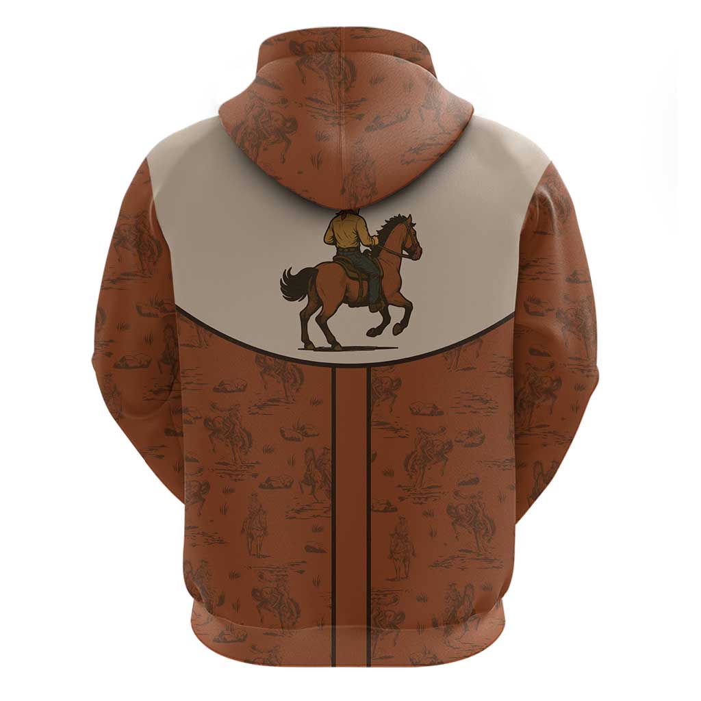 Cowboy Hoodie Horse Riding Retro Western Yoke