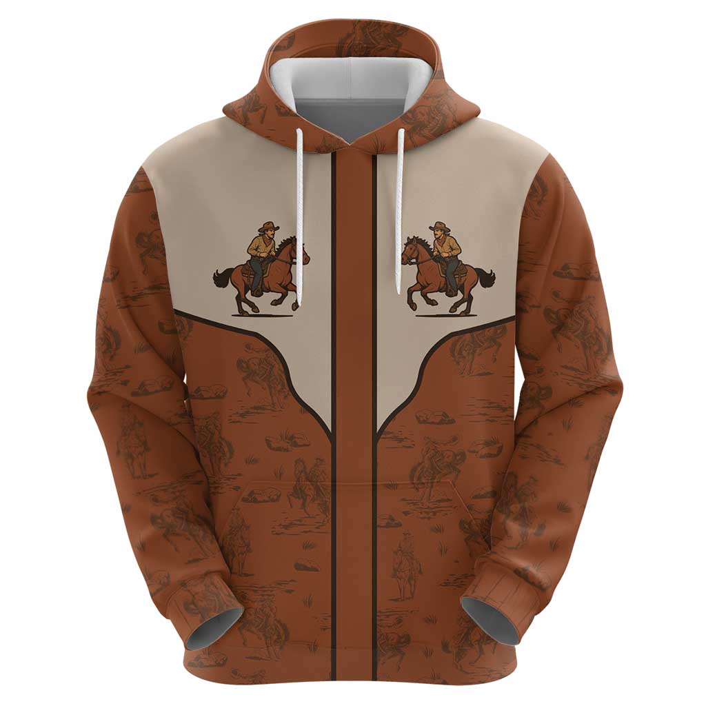 Cowboy Hoodie Horse Riding Retro Western Yoke