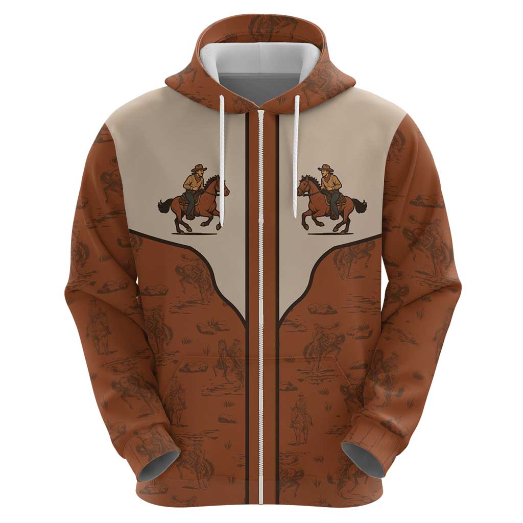 Cowboy Hoodie Horse Riding Retro Western Yoke