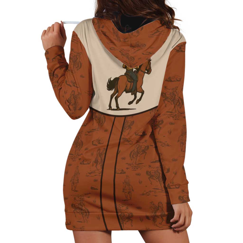 Cowboy Hoodie Dress Horse Riding Retro Western Yoke